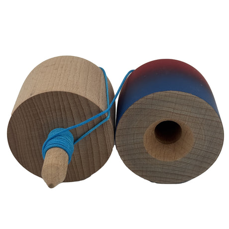 Detaliu înveliș Rubber Grip al kendamei Pill X Flippy, gradient roșu/albastru, dimensiuni 11×5×5 cm