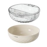 Bol cu Doua Straturi, Vivimall, pentru Fructe, Legume, Snacks, cu Strat de Scurgere a Apei, Suport pentru Telefonul Mobil, 22.4x9 cm, Crem - vivimall.ro