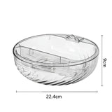 Bol cu Doua Straturi, Vivimall, pentru Fructe, Legume, Snacks, cu Strat de Scurgere a Apei, Suport pentru Telefonul Mobil, 22.4x9 cm, Transparent - vivimall.ro