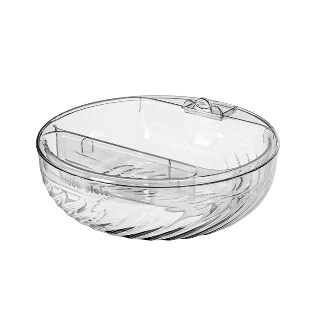 Bol cu Doua Straturi, Vivimall, pentru Fructe, Legume, Snacks, cu Strat de Scurgere a Apei, Suport pentru Telefonul Mobil, 22.4x9 cm, Transparent - vivimall.ro