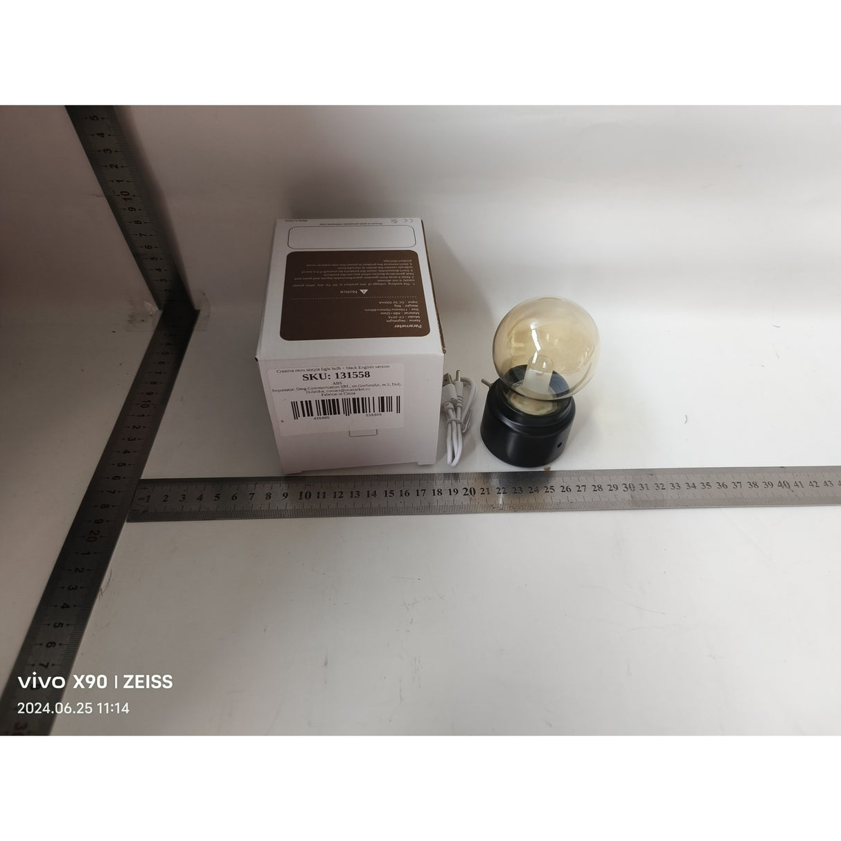 Декоративна LED крушка, ретро за вътрешна употреба, / прозрачна, 5 V, 500 Ma, ABS, топла светлина, USB зареждане, 12 часа живот на батерията, метален ключ