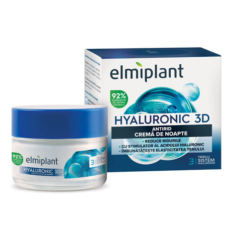 Crema Antirid de Noapte, Elmiplant, Hyaluronic, 50 ml - vivimall.ro