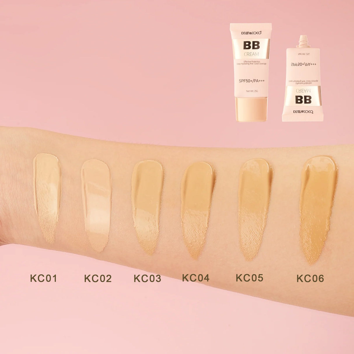 Crema BB Kevin&Coco Radiance-Enhancing, SPF 50+, PA +++, 4.5x1.5x10.8cm, 25 g, Nuanta KC01 - vivimall.ro
