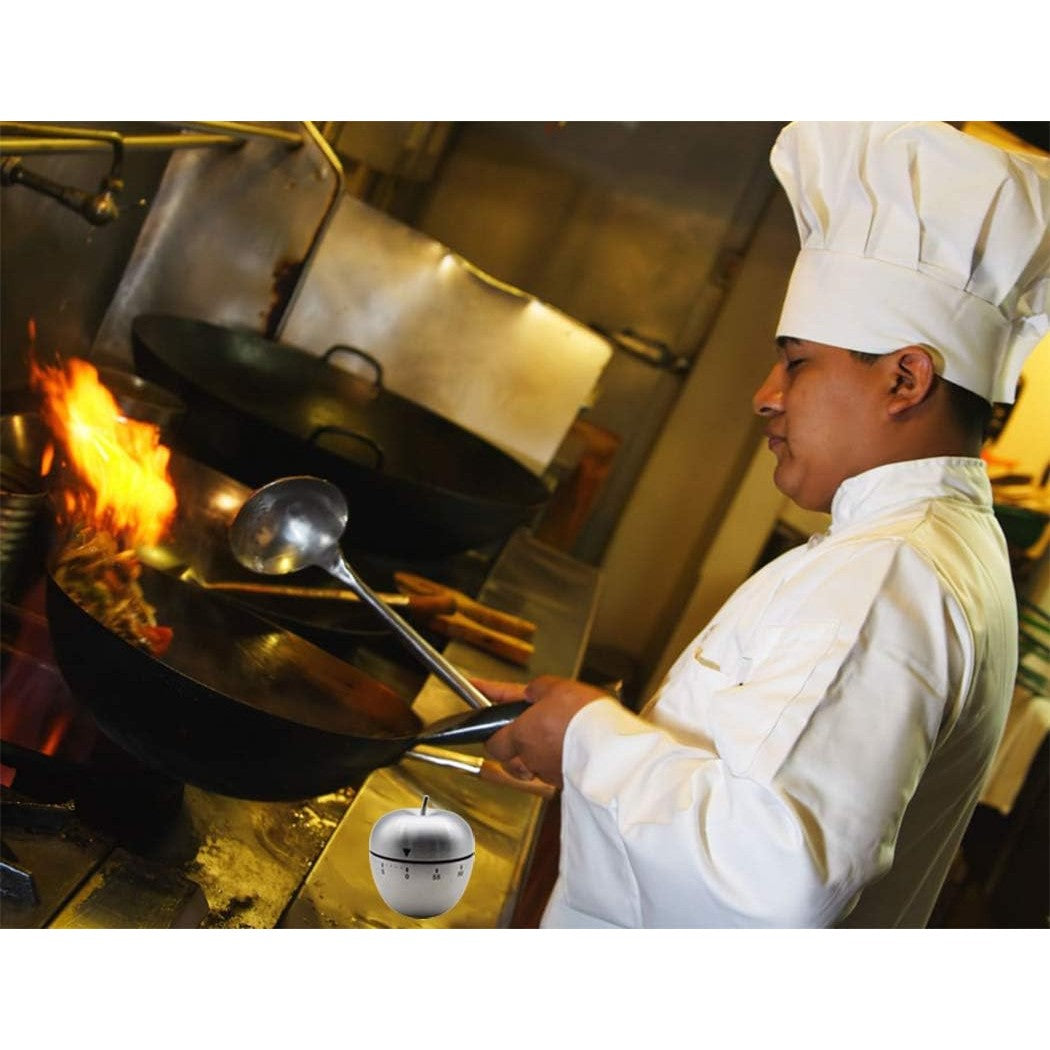 Cronometru de Bucatarie, Vivimall, Mecanic, Forma de Mar, din Otel Inoxidabil, 60 min Timer, 7.5 x 6.2 cm, Argintiu - vivimall.ro