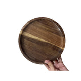 Farfurie din Lemn, Vivimall, Rotunda, pentru Alimente sau Decor, 20 x 1.5 cm, Natur - vivimall.ro