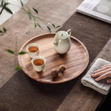 Farfurie din Lemn, Vivimall, Rotunda, pentru Alimente sau Decor, 25 x 1.5 cm, Natur - vivimall.ro