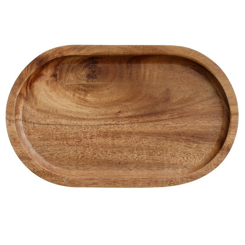 Tava din Lemn, Vivimall, Ovala, pentru Alimente sau Decor, 25 x 15 x 1.5 cm, Natur - vivimall.ro