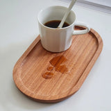 Tava din Lemn, Vivimall, Ovala, pentru Alimente sau Decor, 25 x 15 x 1.5 cm, Natur - vivimall.ro