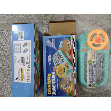 Jucărie simulare conducere pentru copii, volan cu sunete realiste și port USB, detaliu lateral