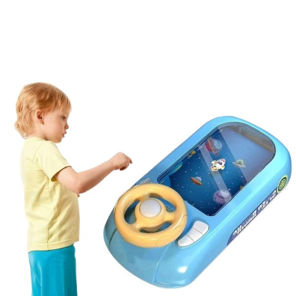 Joc Simulator de Condus, Flippy, 3-6 Ani, Volan Interactiv, Efecte Sonore, din ABS, USB Inclus, Albastru - vivimall.ro