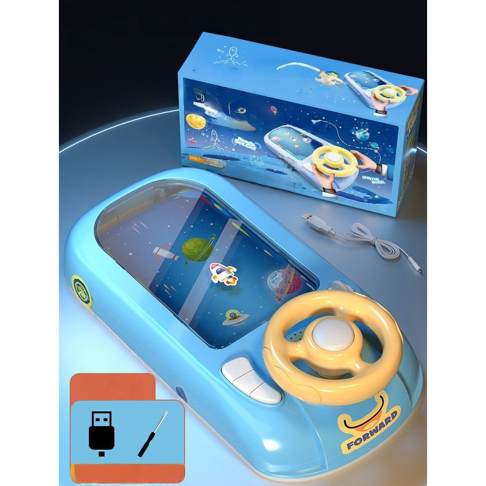 Joc Simulator de Condus, Flippy, 3-6 Ani, Volan Interactiv, Efecte Sonore, din ABS, USB Inclus, Albastru - vivimall.ro