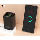 Incarcator Multifunctional, Vivimall®, 6 Porturi (2 x PD Type C + 4 USB), 150 W, 5V, 2.4A, Incarcare Rapida, 4.4 x 4.4 x 11 cm, Negru - vivimall.ro