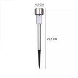 Lampa solara LED de exterior pentru gradina Vivimall, dispersor normal, 0.06W, Inox, 29 cm - vivimall.ro