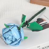 Set de Constructie Trandafir, Vivimall, 25x8x4cm, Floare Ornamentala, 14 Ani, 69 de Piese, Albastru - vivimall.ro