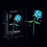 Set de Constructie Trandafir, Vivimall, 25x8x4cm, Floare Ornamentala, 14 Ani, 69 de Piese, Albastru - vivimall.ro