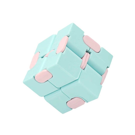 Cub antistres, Fidget Toy, Infinity Magic Cube, Albastru/Roz, 4x4x4 cm - vivimall.ro
