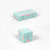 Cub Antistres, Fidget Toy, Infinity Magic Cube, Albastru/Roz, 4X4X4 Cm - vivimall.ro