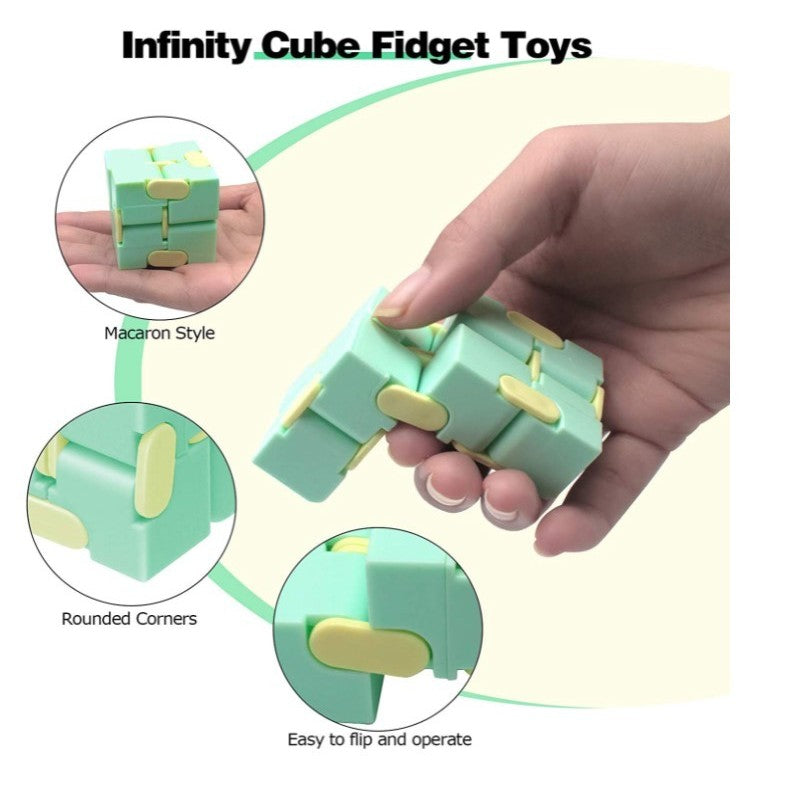 Антистрес куб, играчка Fidget, безкраен магически куб, зелен/ 