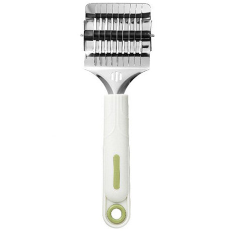 Dispozitiv de taiat Taietei, Vivimall, din Plastic cu Inox Razatoare, Curatator de Legume-Fructe, Maner Anti Alunecare, 22 x 6.5 cm Alb - vivimall.ro