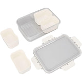 Cutie Alimentara Multifunctionala, Vivimall, pentru Condimente, Gustari,  Inchidere Etans, cu Capac si Maner, 4 Compartimente, 25 x 8 x 18 cm, Alb - vivimall.ro