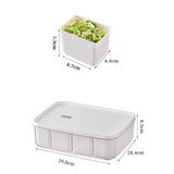 Cutie pentru Depozitare Alimente, Vivimall, 8 Compartimente cu Capac, Material PET+PP, 29 x 20 x 9 cm, Alb/Transparent - vivimall.ro