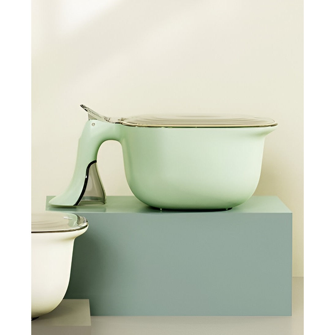 Cutie de Depozitare a Condimentelor, Vivimall, de Uz Casnic, cu Maner Stabil, cu Capac, 4 Compartimente Principale, 21 x 14 x 10 cm, Verde - vivimall.ro