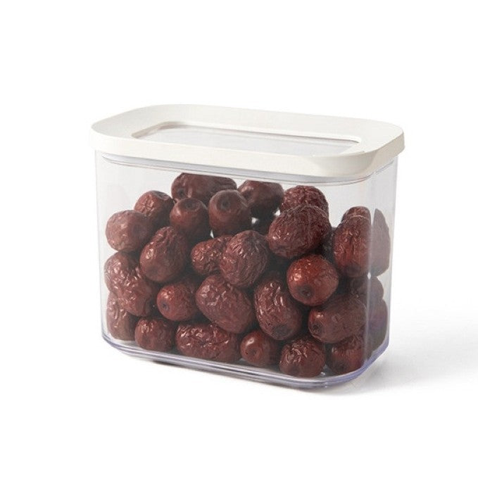 Cutie De Depozitare Alimente, 1L, Capac Alb, Din Abs+Silicon, 14.5 X, Transparent - vivimall.ro