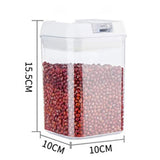 Cutie de Depozitare Alimente, Vivimall, Cutie de Depozitare tip Container pentru Bucatarie, cu Capac, Inchidere Ermetica, Cutie pentru Cereale, 15.5 x 10 x 10 cm, volum 0.8 L, Alb - vivimall.ro