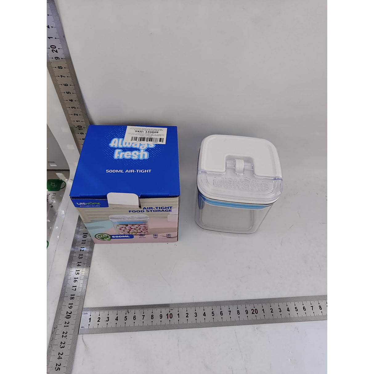 Cutie de Depozitare Alimente, Vivimall, Cutie de tip Container pentru Bucatarie, Cutie pentru Condimente, din PET ABS Silicon, 10 x 10 x 10.5 cm, 250 g, 0.5L Transparenta - vivimall.ro