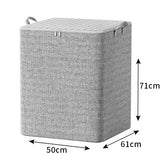 Cutie de Depozitare cu Fermoar, Vivimall, Pliabila, Maner Ranforsat, Fermoar Rezistent, pentru Haine, Paturi, Plapumi, Perne, Lenjerii de Pat, Jucarii, 61x50x71 cm, 210 Litri, Gri - vivimall.ro