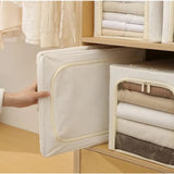 Cutie de Depozitare, Vivimall, 49L, din In si Bumbac, Pliabila, Cadru din Otel, 47 x 35 x 30 cm, Kaki - vivimall.ro