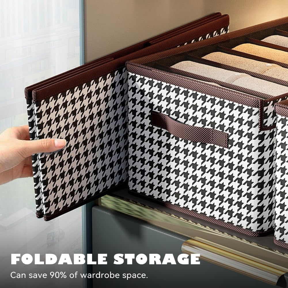 Cutie De Depozitare, Vivimall, Pentru Haine, Lenjerie, Sosete Si Sutiene, Material Textil, 9 Compartimente, 44x30x20 cm, Culoare Alb-Negru - vivimall.ro