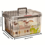 Cutie De Depozitare, Vivimall, Tip Valiza, pentru Alimente, Jucarii, Accesorii, Transparent-Gri, Marime L, 38.5x27.5x22 cm - vivimall.ro