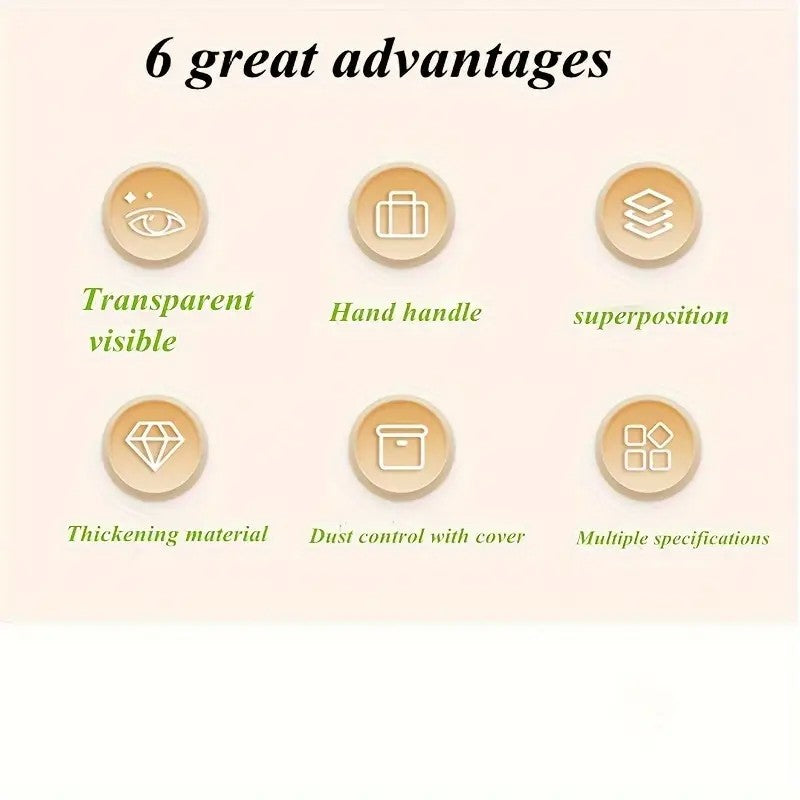 Cutie De Depozitare, Vivimall, Tip Valiza, pentru Alimente, Jucarii, Accesorii, Transparent-Gri, Marime S, 24x17x13.5 cm - vivimall.ro