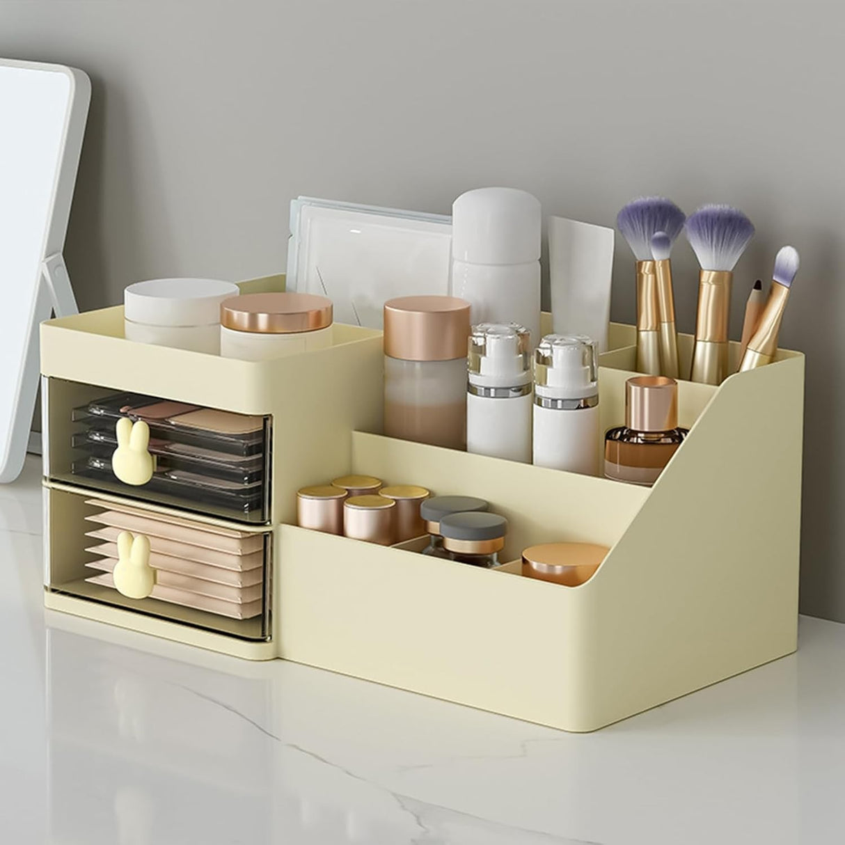 Cutie De Depozitare Pentru Birou Crem | DeskMate - vivimall.ro