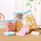 Cutie de Depozitare pentru Bucatarie, Vivimall, 1.3L, din ABS+PET+Silicon, Capac Alb/Albastru, 11.5 x 15 x 8 cm, Transparent - vivimall.ro