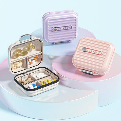 Cutie de Depozitare pentru Pastile, Vivimall, Cutie de depozitare Medicamente, Cutie de depozitare Vitamine, Suplimente, pentru Fete, din Plastic cu indice zi, Roz - vivimall.ro