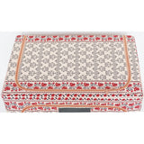 Cutie De Depozitare Pliabila,100 L Din Bumbac Si In, Fereastra Frontala, 2 Usi De Acces Cu Fermoar Bidirectional, Cadru Metalic, Suport Baza Stabil Din Plastic, Motiv Traditional - vivimall.ro