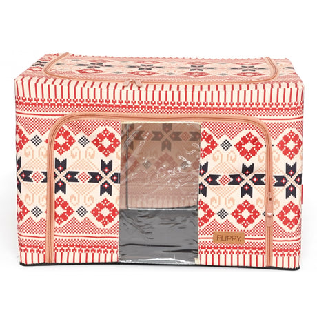 Cutie De Depozitare Pliabila 66L Motiv Traditional | StyleBox 3 - vivimall.ro