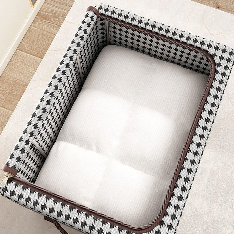 Cutie de Depozitare Pliabila, Vivimall, Cu fermoar, 66 L, Textile, 50x40x33 cm, Design Zebra - vivimall.ro