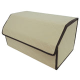 Cutie de Depozitare Auto, Flippy, Organizator Premium Portbagaj, 2 Compartimente Depozitare, Geanta Multifunctionala  din Piele Ecologica, Pliabil  si Rezistent la Uzura, Bej Deschis, 55 x 30 x 30cm - vivimall.ro