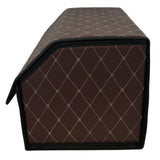 Cutie de Depozitare Auto, Flippy, Organizator Premium Portbagaj, Geanta Multifunctionala  din Piele Ecologica, Rezistent la Uzura si Pliabil, 2 Compartimente Depozitare, Maro Havana, 55 x 30 x 30cm - vivimall.ro