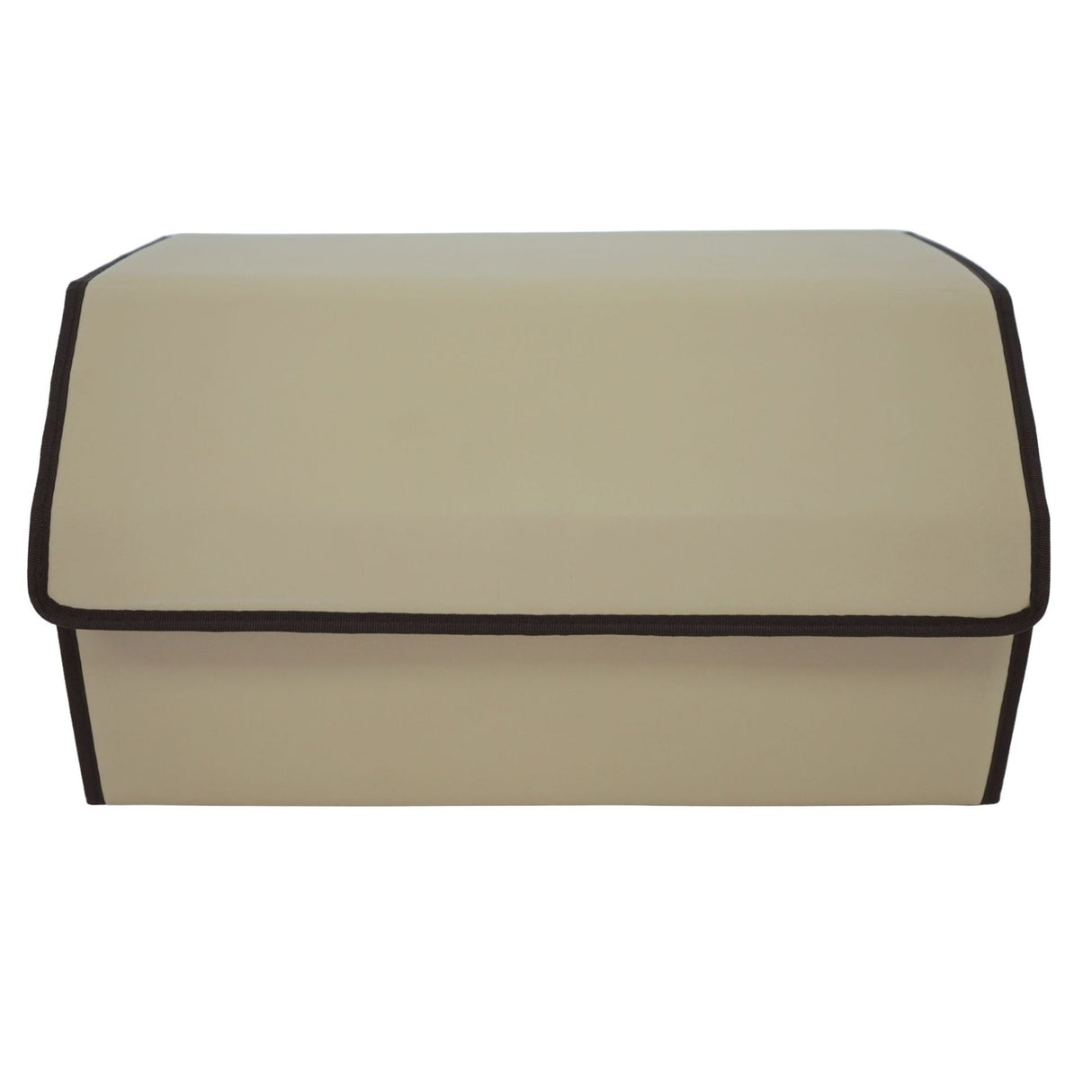 Cutie de Depozitare Auto, Flippy, Organizator Premium Portbagaj, Geanta Multifunctionala  din Piele Ecologica, 2 Compartimente Depozitare, Pliabil  si Rezistent la Uzura, Bej, 55 x 30 x 30cm - vivimall.ro