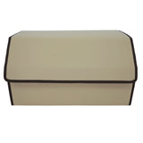 Cutie de Depozitare Auto, Flippy, Organizator Premium Portbagaj, Geanta Multifunctionala  din Piele Ecologica, 2 Compartimente Depozitare, Pliabil  si Rezistent la Uzura, Bej, 55 x 30 x 30cm - vivimall.ro