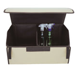 Cutie de Depozitare Auto, Flippy, Organizator Premium Portbagaj, Geanta Multifunctionala  din Piele Ecologica, 2 Compartimente Depozitare, Pliabil  si Rezistent la Uzura, Bej, 55 x 30 x 30cm - vivimall.ro