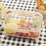 Cutie De Depozitare Portabila, Cu Separator Pentru Gheata Si Scurgere, Mentine Rece, Caserola Pranz, 25X16.5X11.5 Cm, Crem/Transparent - vivimall.ro