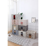 Cutie Depozitare, Vivimall, 66L, din Material Textil, 50 x 40 x 33 cm, pentru Haine si Lenjerii, Model Bambus, Galben - vivimall.ro