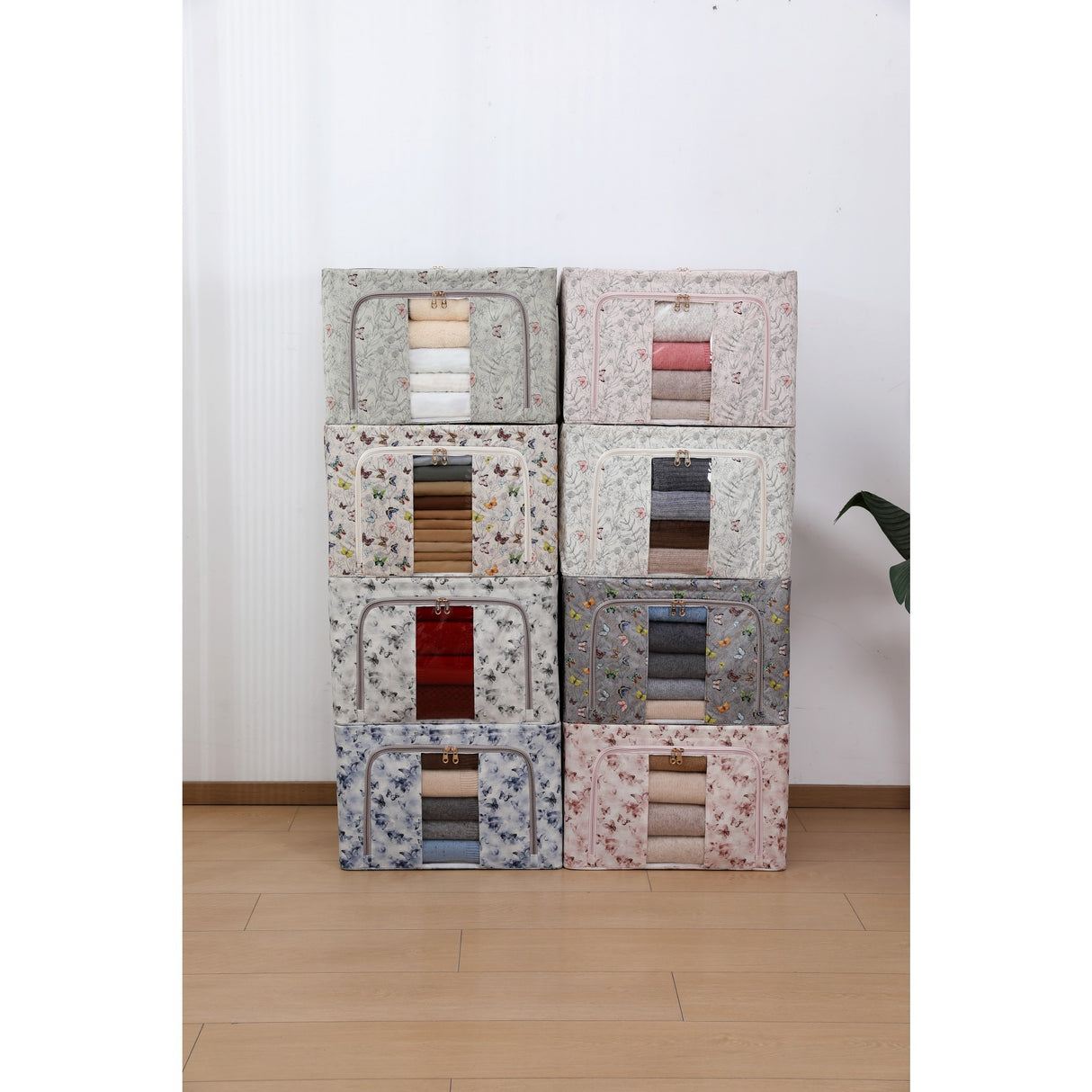 Cutie Depozitare, 66L, Din Material Textil, Pentru Haine Si Lenjerii, Model Fluturasi