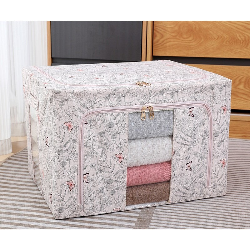 Cutie Depozitare, 66L, Din Material Textil, Pentru Haine Si Lenjerii, Model Fluturasi