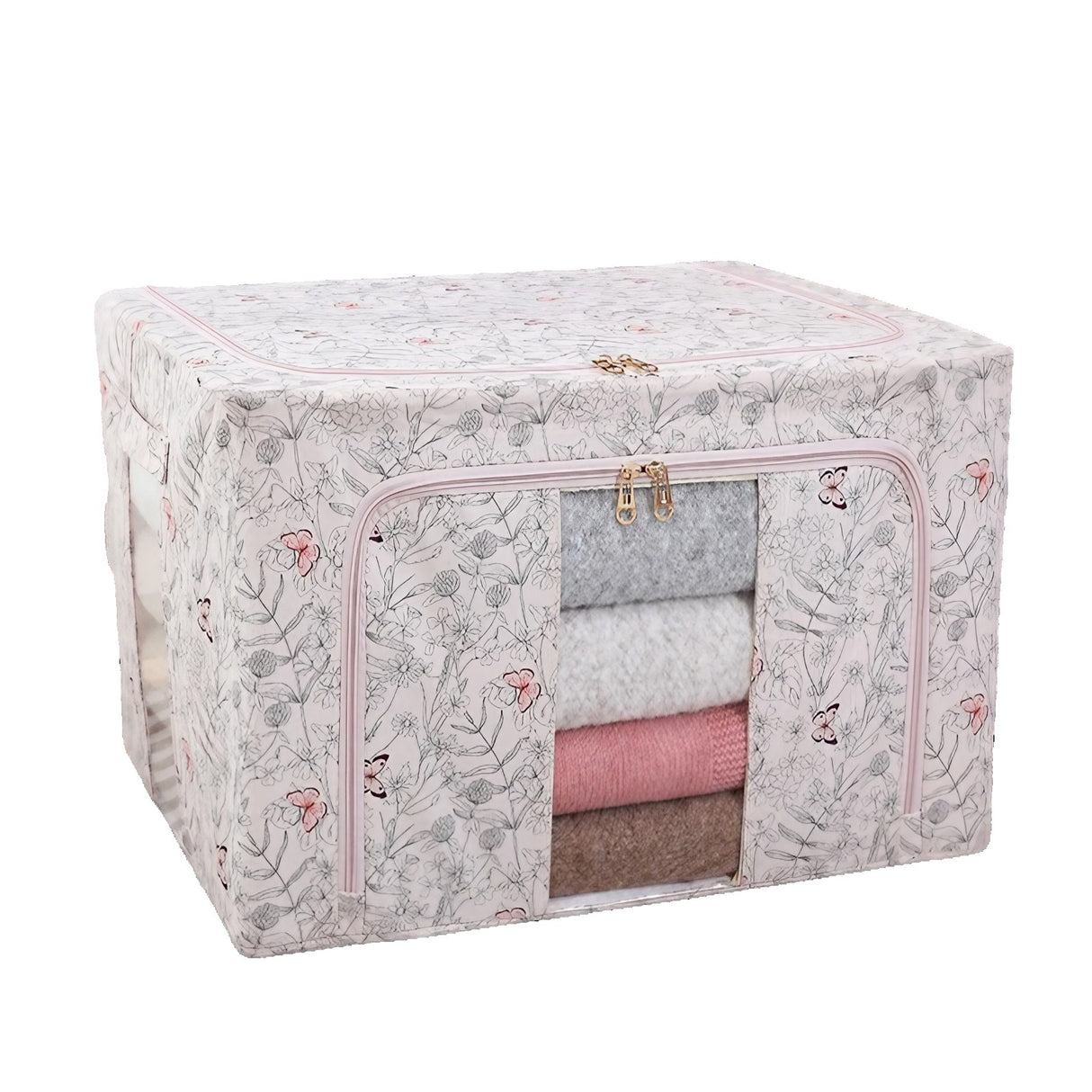 Cutie Depozitare, 66L, Din Material Textil, Pentru Haine Si Lenjerii, Model Fluturasi